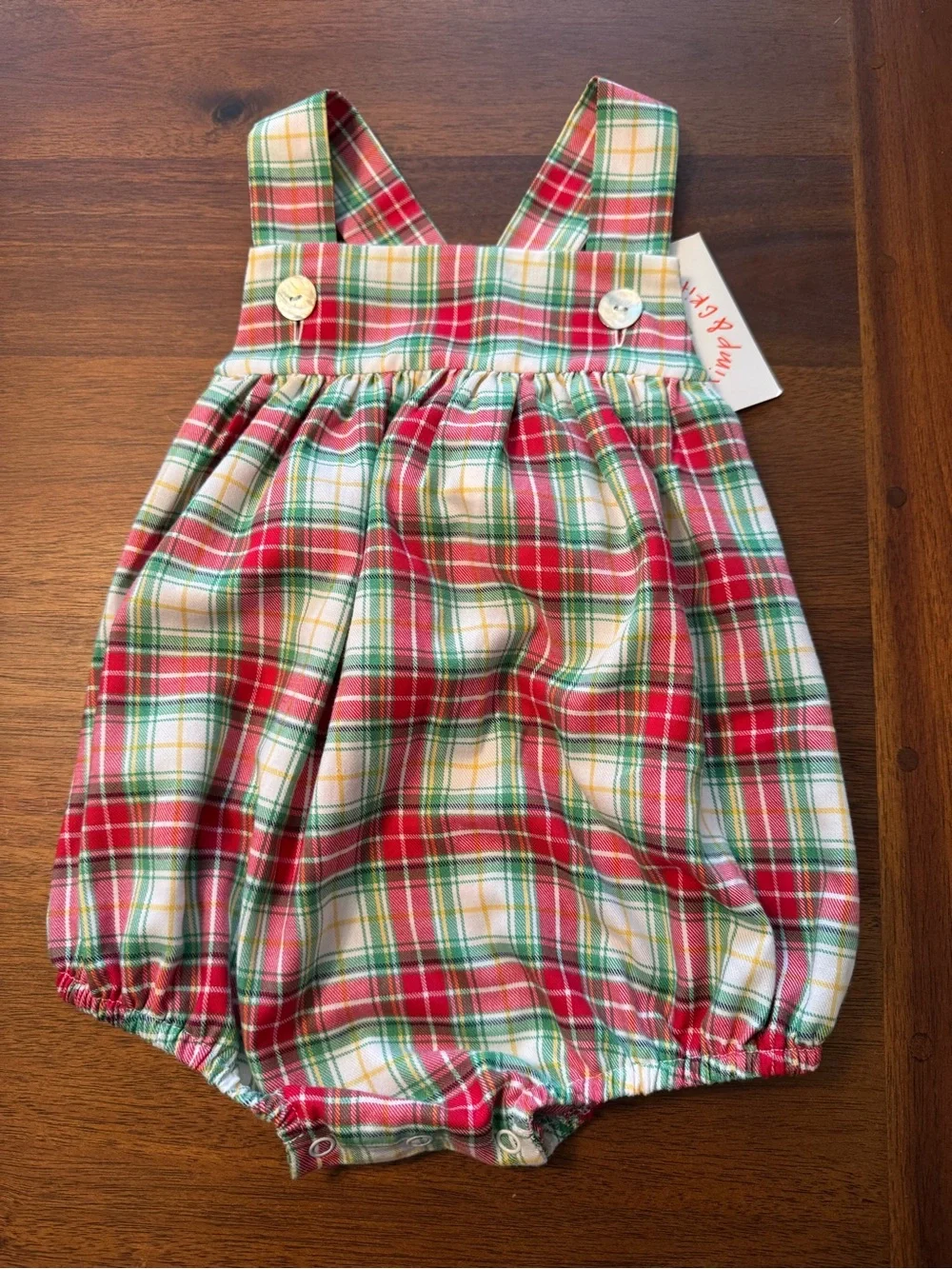 Shrimp & Grits Kids Plaid Bubble Jumper 12M NWT